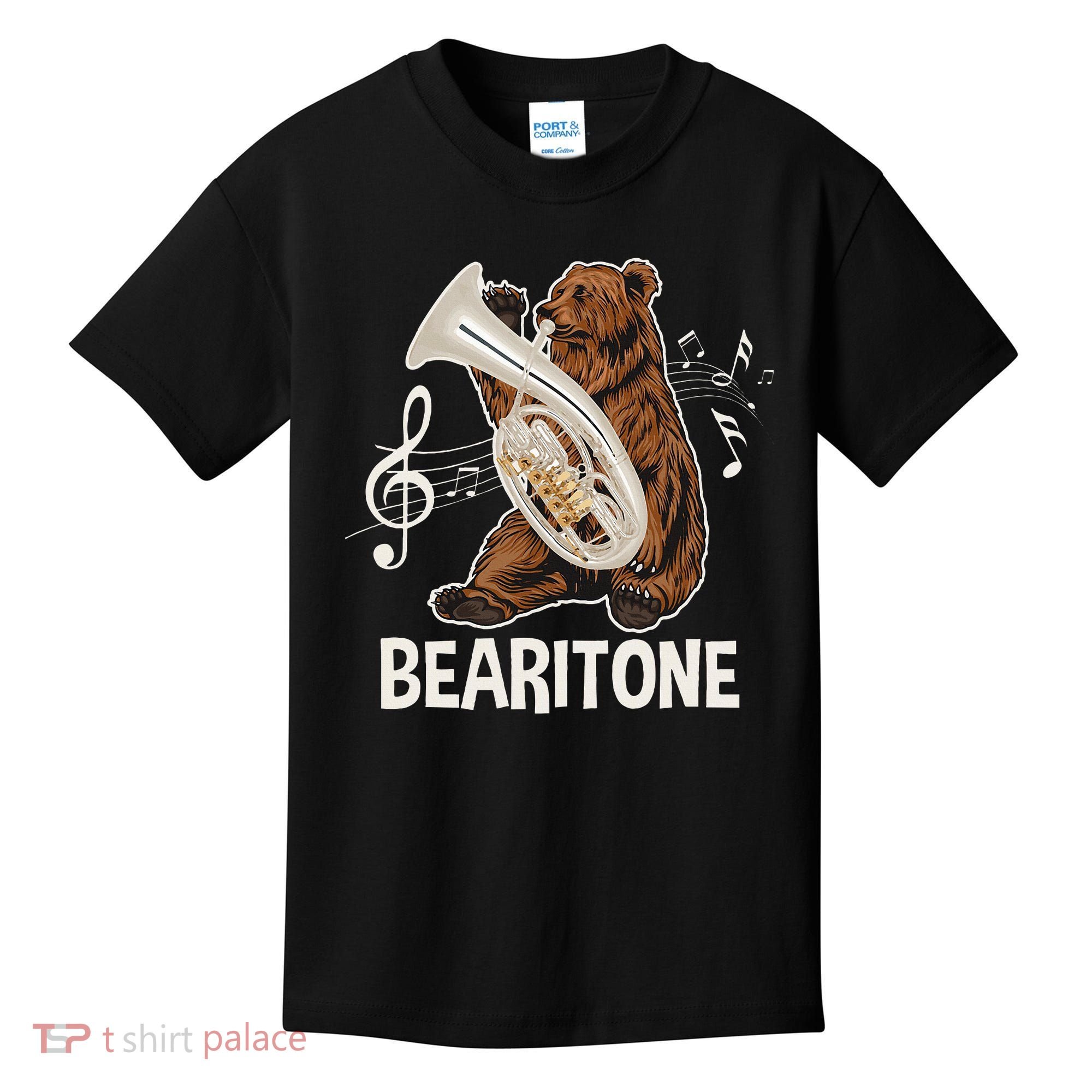 Bearitone Baritone Player Euphonium Lover Marching Band Kids T-Shirt