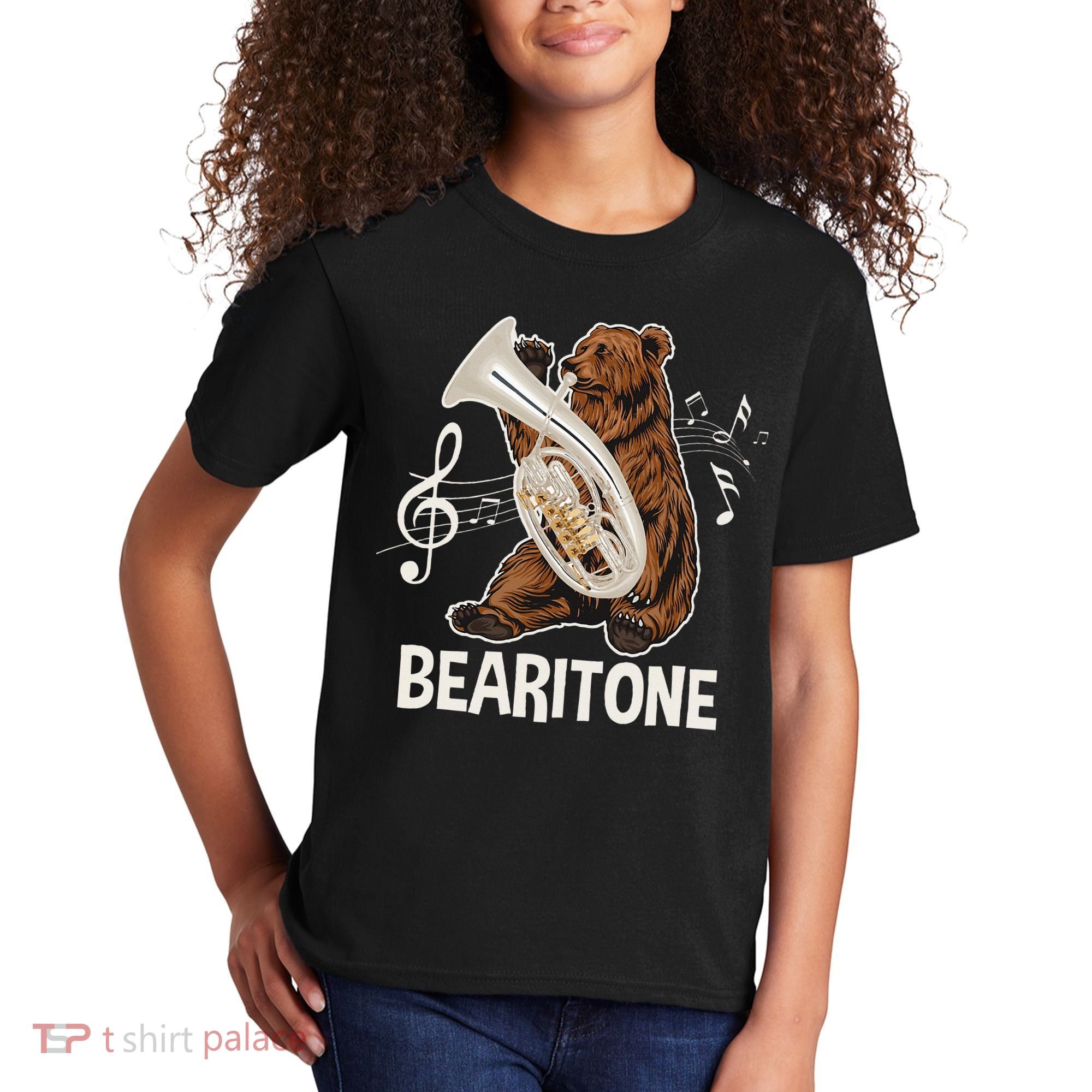Bearitone Baritone Player Euphonium Lover Marching Band Kids T-Shirt