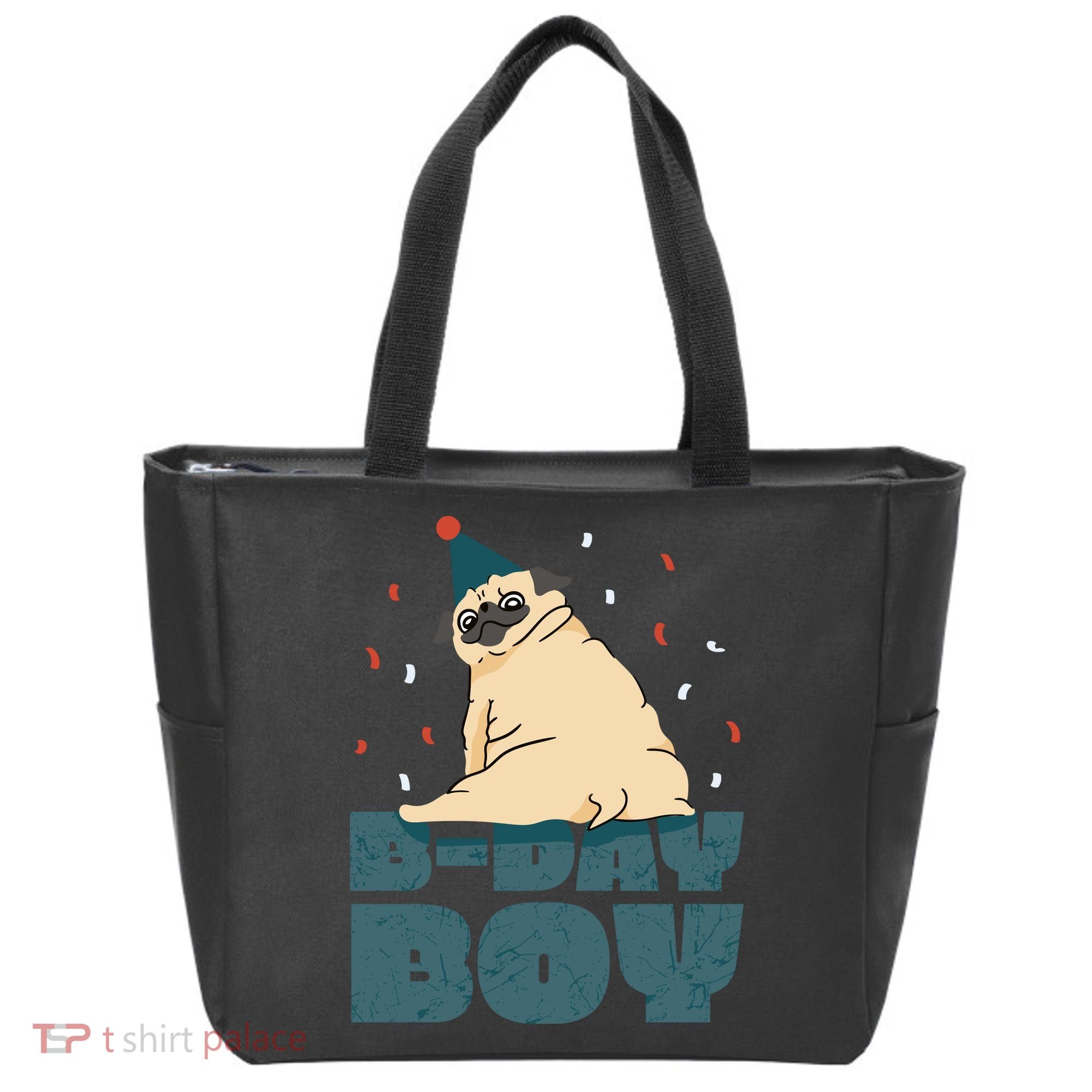 Birthday Boy Pug Tote Bag