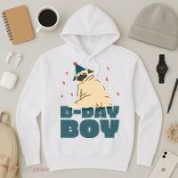 Birthday Boy Pug Hoodie thumb 3