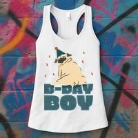Birthday Boy Pug Women's Tank Top thumb 3