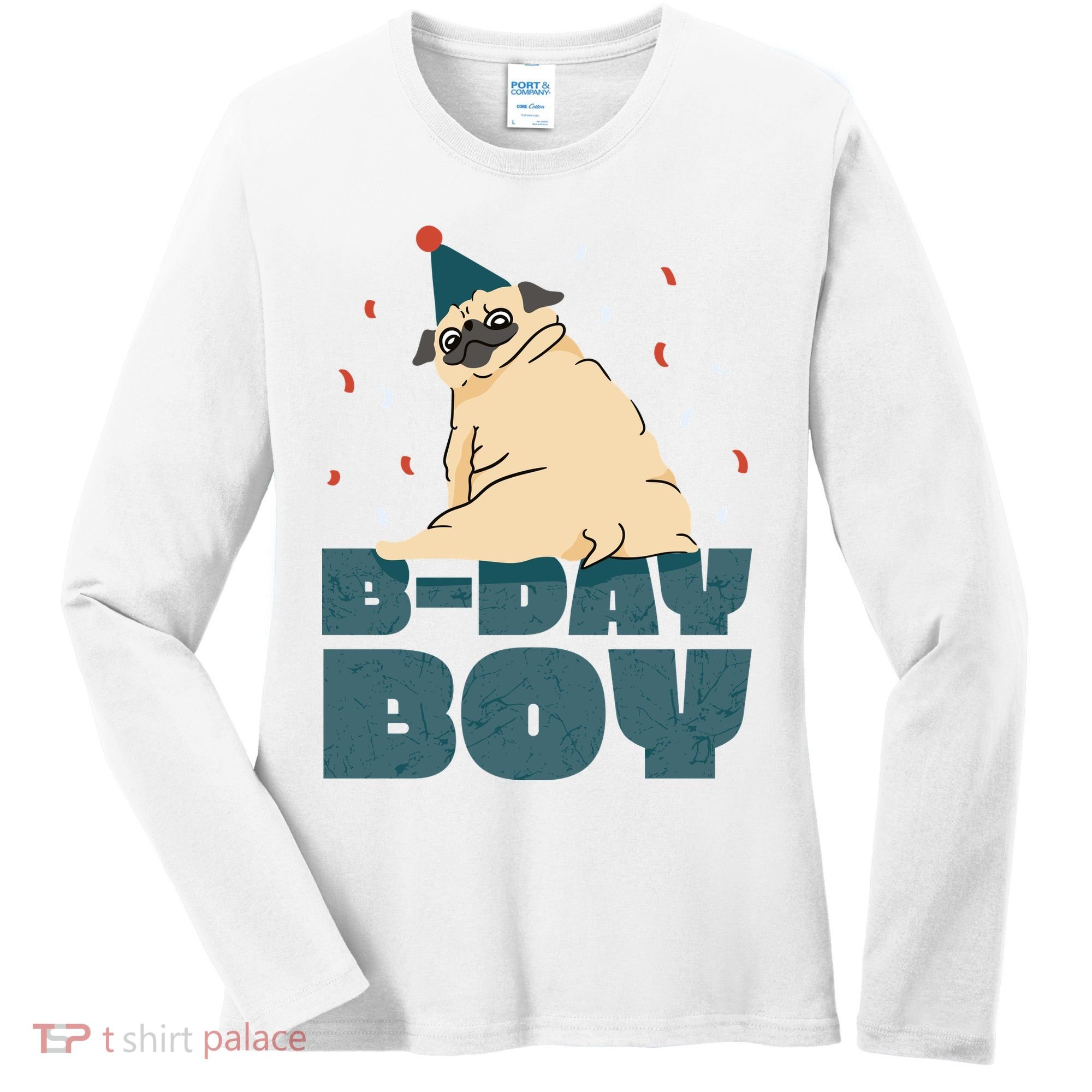 Birthday Boy Pug Women's Long Sleeve Shirt