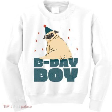 Birthday Boy Pug Kids Sweatshirt
