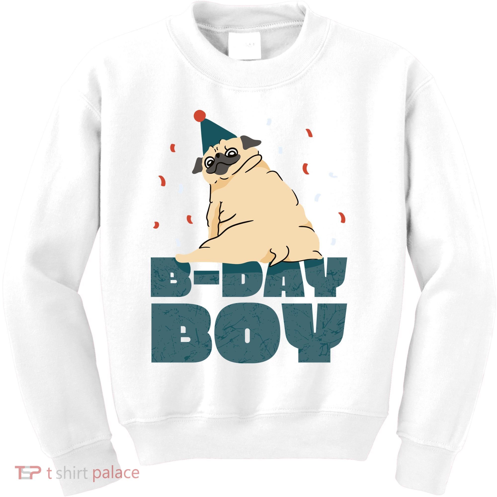 Birthday Boy Pug Kids Sweatshirt