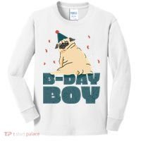Birthday Boy Pug Kids Long Sleeve Shirt thumb 0