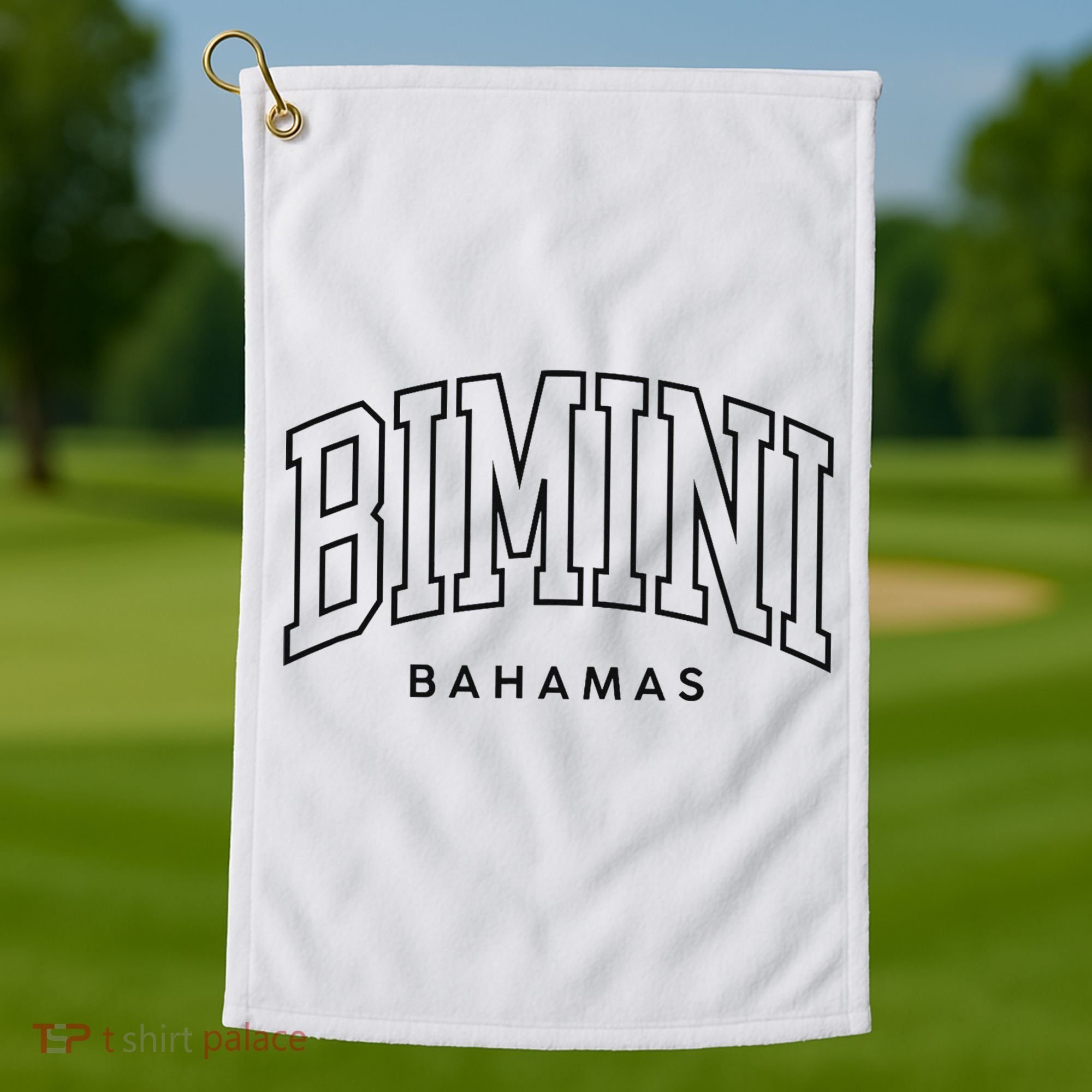 Bimini Bahamas Preppy Retro Throwback Souvenir Golf Towel