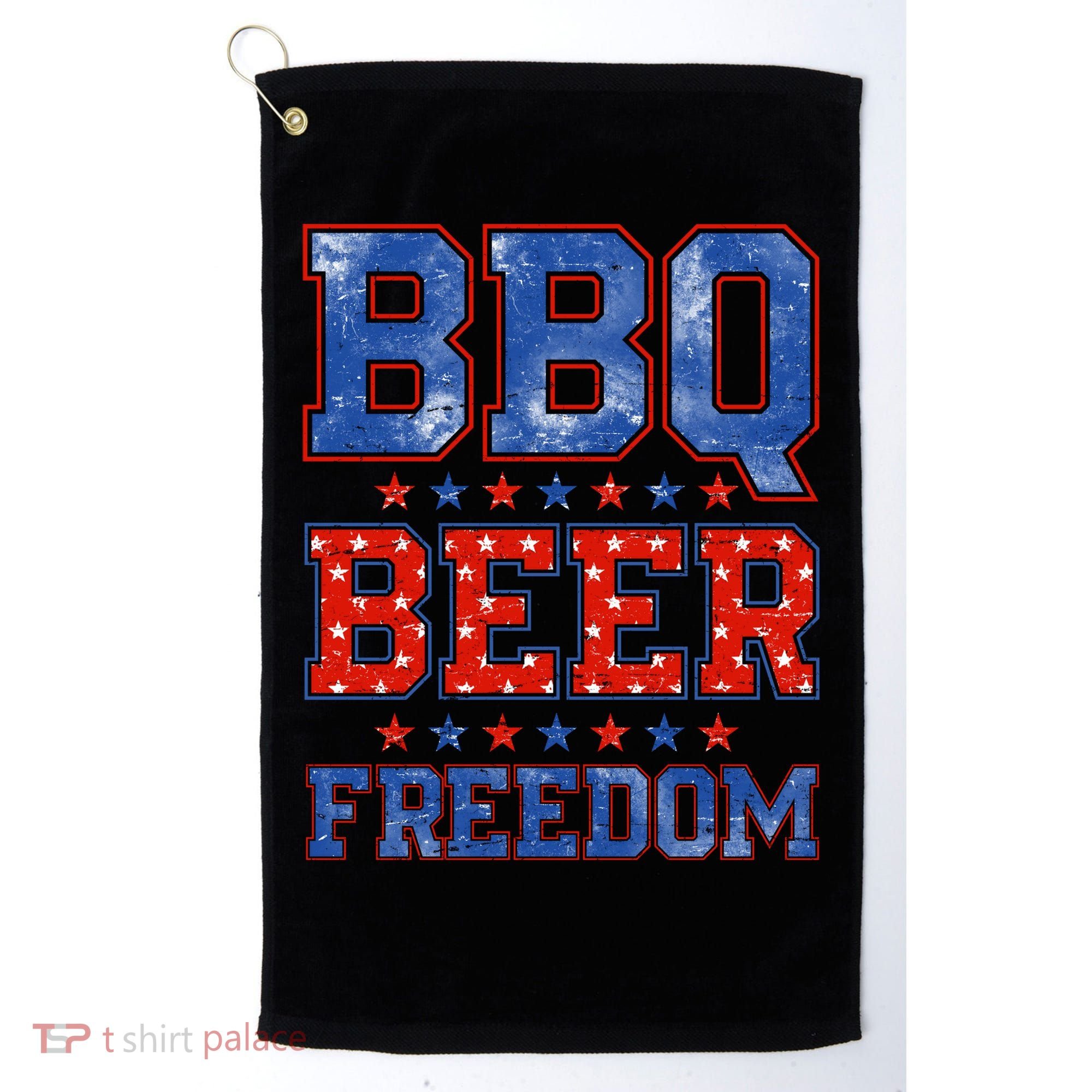 BBQ Beer Freedom Golf Towel