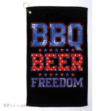 BBQ Beer Freedom Golf Towel