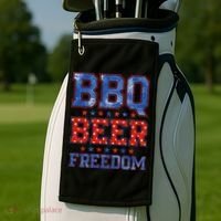 BBQ Beer Freedom Golf Towel thumb 2