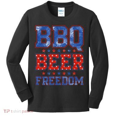 BBQ Beer Freedom Kids Long Sleeve Shirt