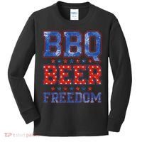 BBQ Beer Freedom Kids Long Sleeve Shirt thumb 0