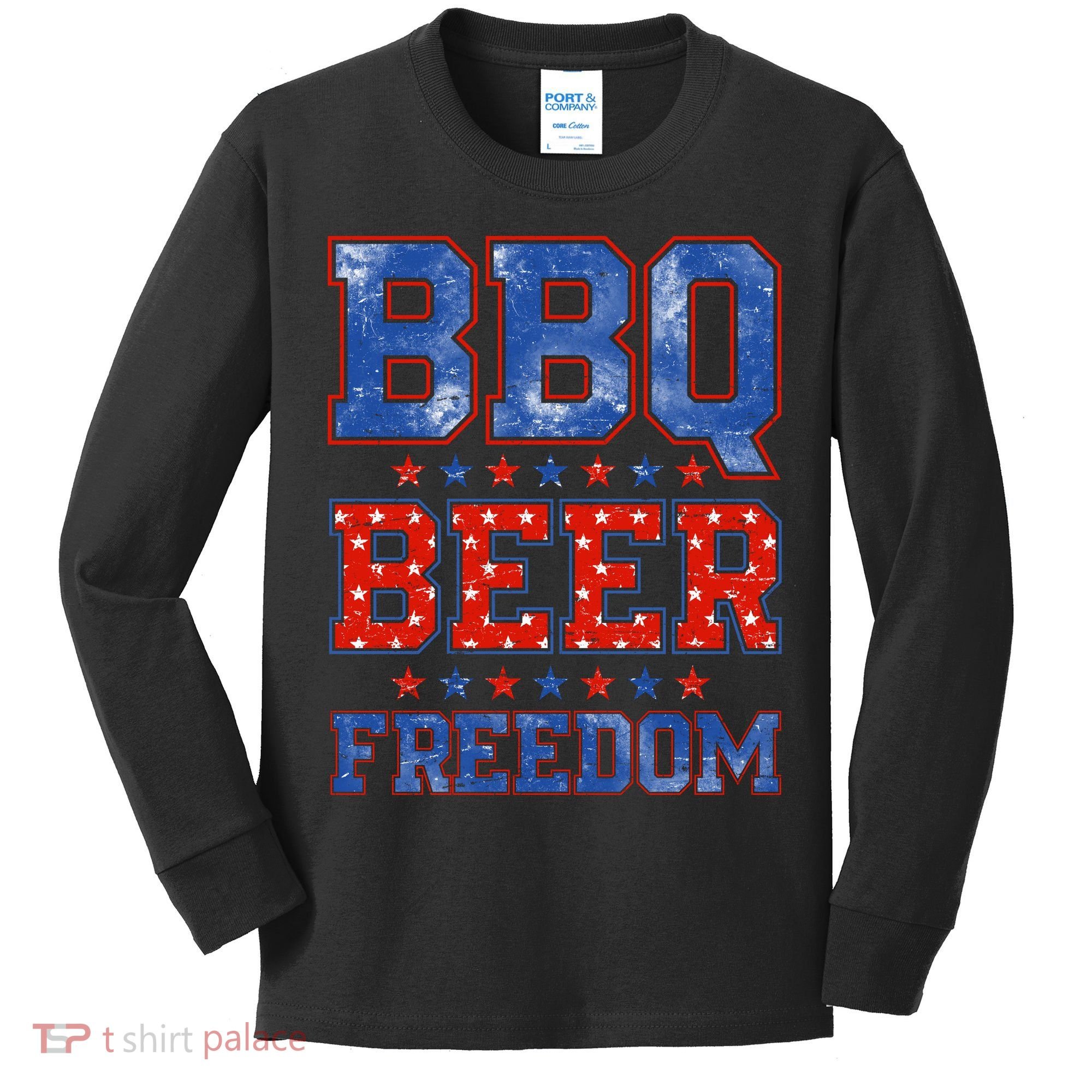 BBQ Beer Freedom Kids Long Sleeve Shirt