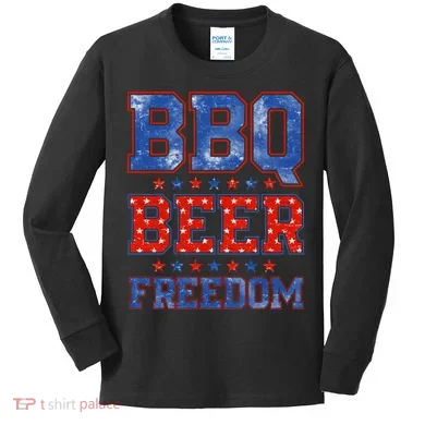 BBQ Beer Freedom Kids Long Sleeve Shirt