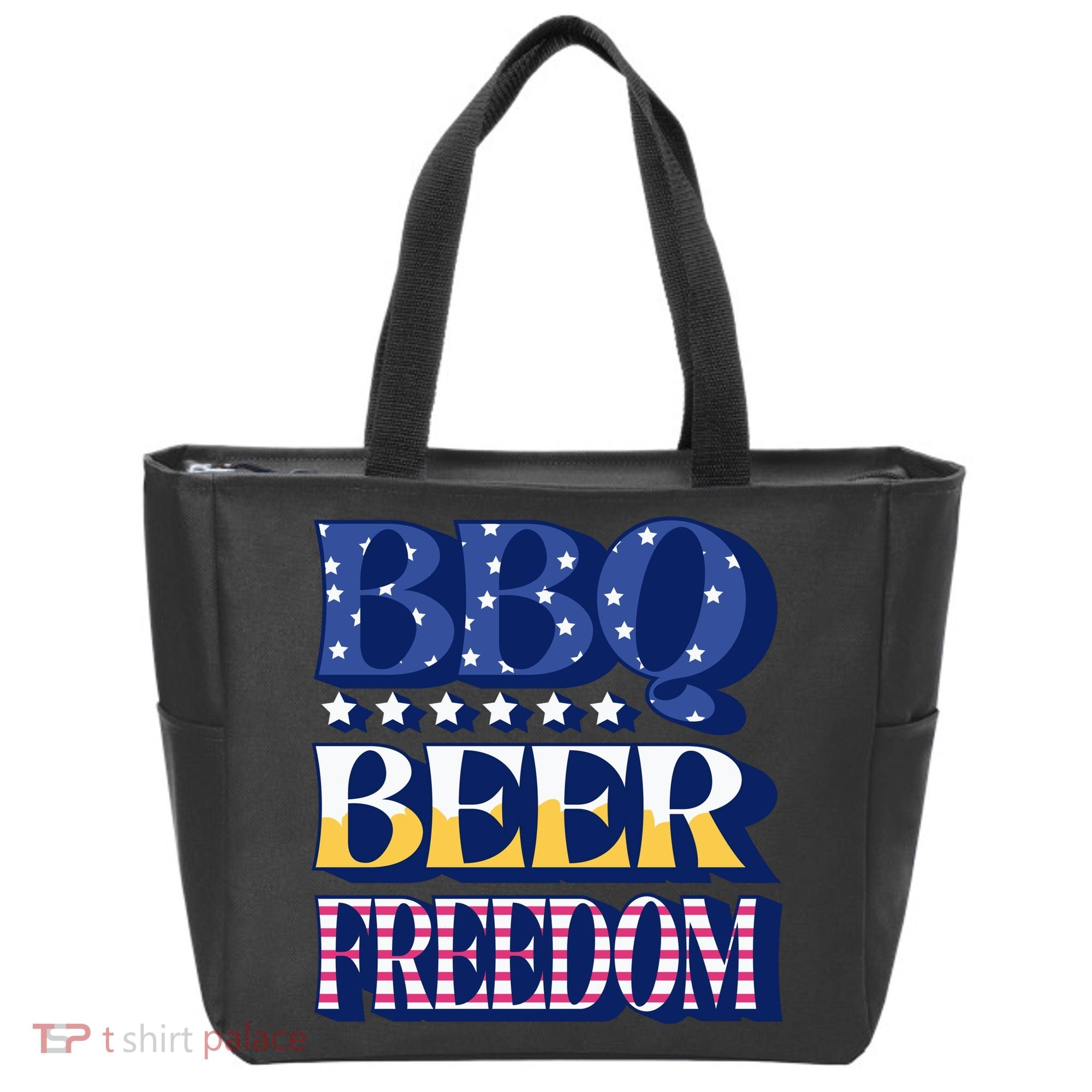 BBQ Beer Freedom Patriotic Tote Bag