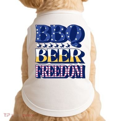BBQ Beer Freedom Patriotic Doggie Tank