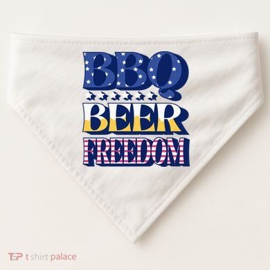BBQ Beer Freedom Patriotic USA-Made Doggie Bandana