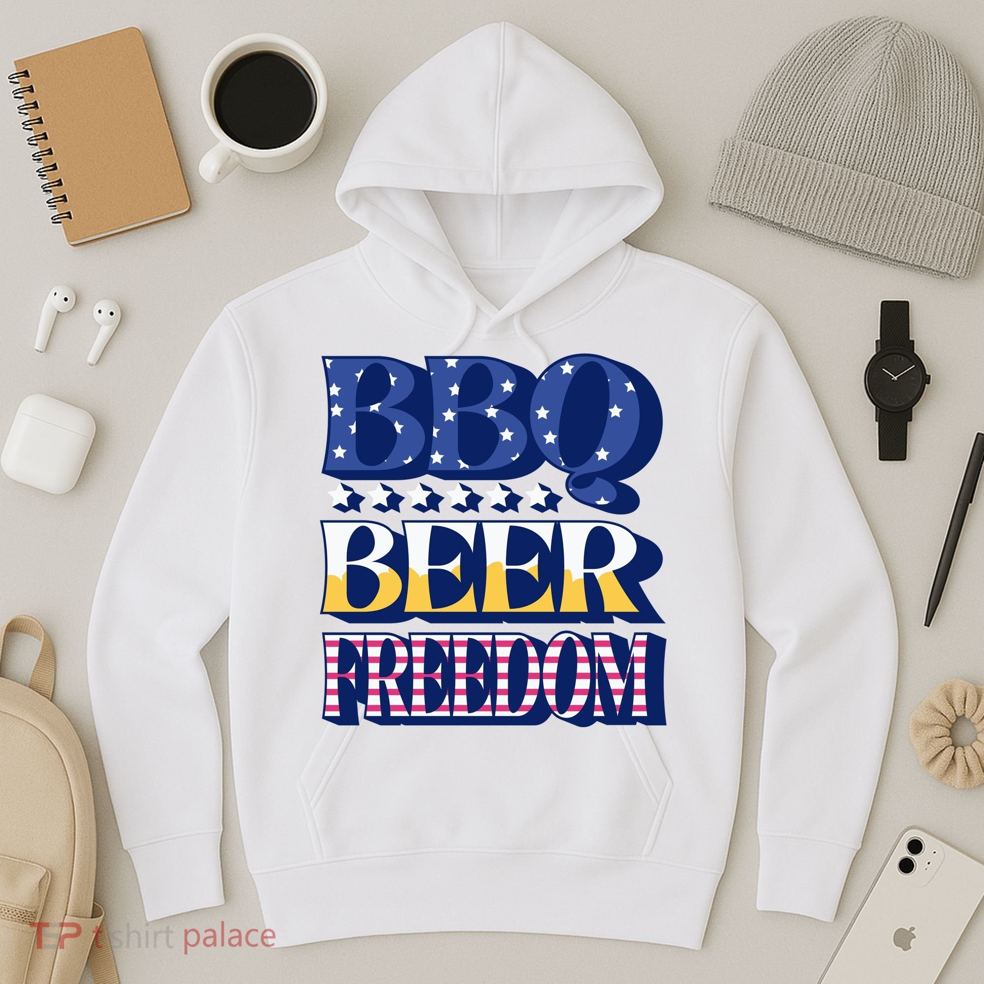 BBQ Beer Freedom Patriotic Hoodie
