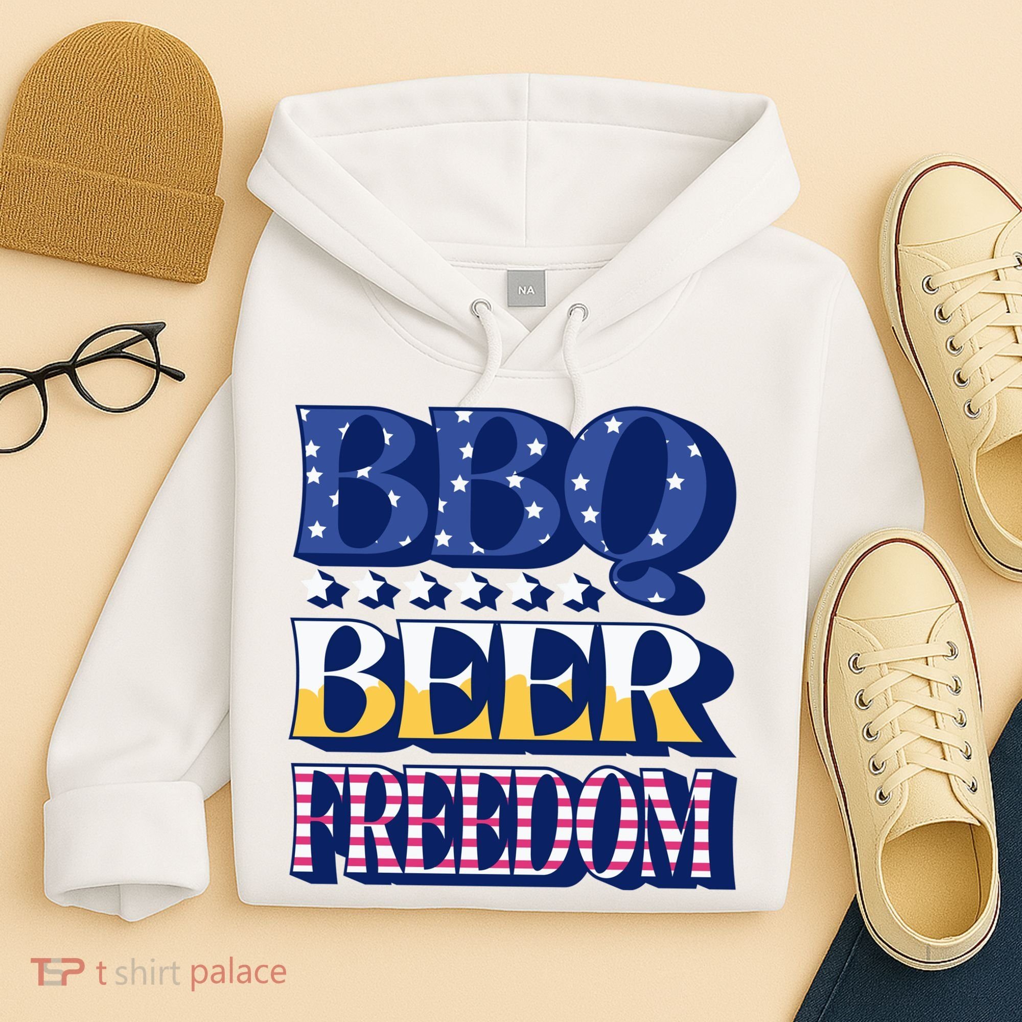BBQ Beer Freedom Patriotic Hoodie