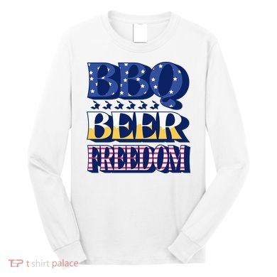 BBQ Beer Freedom Patriotic Long Sleeve Shirt