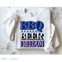 BBQ Beer Freedom Patriotic Sweatshirt thumb 2