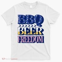 BBQ Beer Freedom Patriotic T-Shirt thumb 0