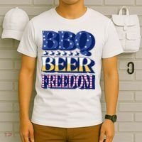 BBQ Beer Freedom Patriotic T-Shirt thumb 6
