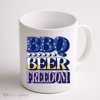 BBQ Beer Freedom Patriotic Coffee Mug thumb 1