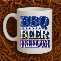 BBQ Beer Freedom Patriotic Coffee Mug thumb 2