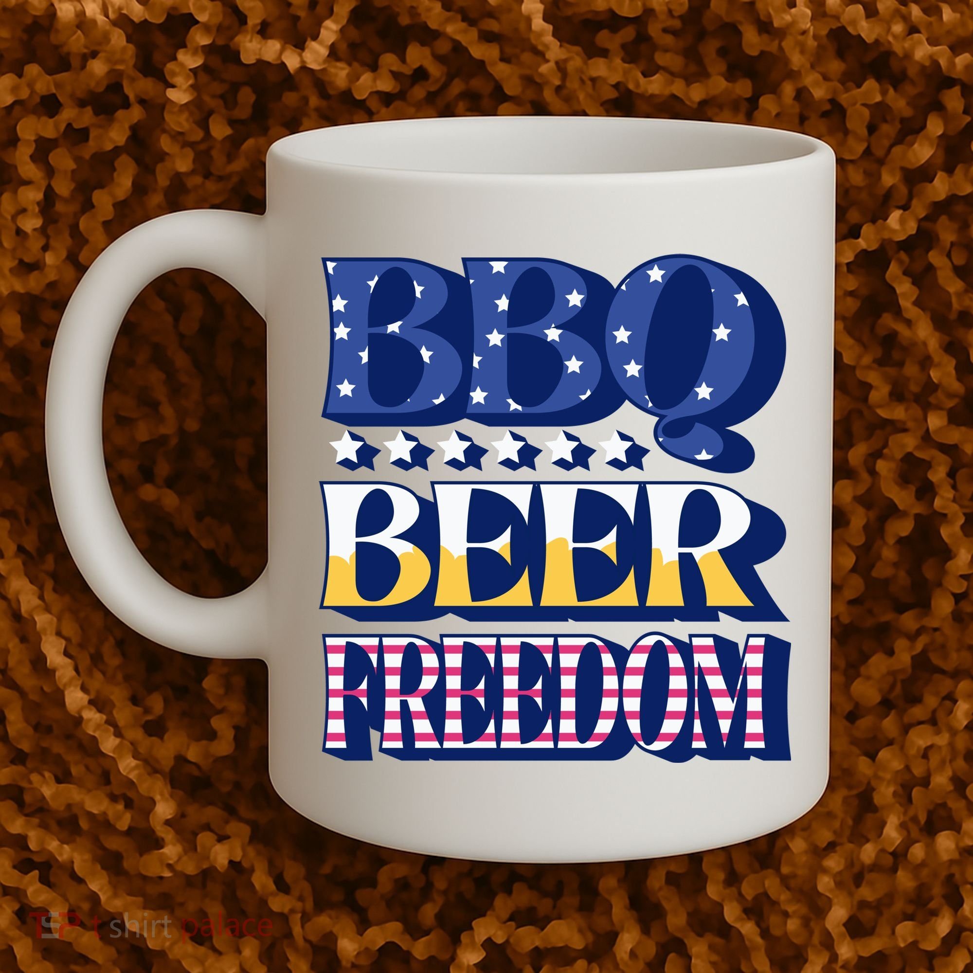 BBQ Beer Freedom Patriotic Coffee Mug