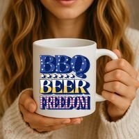 BBQ Beer Freedom Patriotic Coffee Mug thumb 3