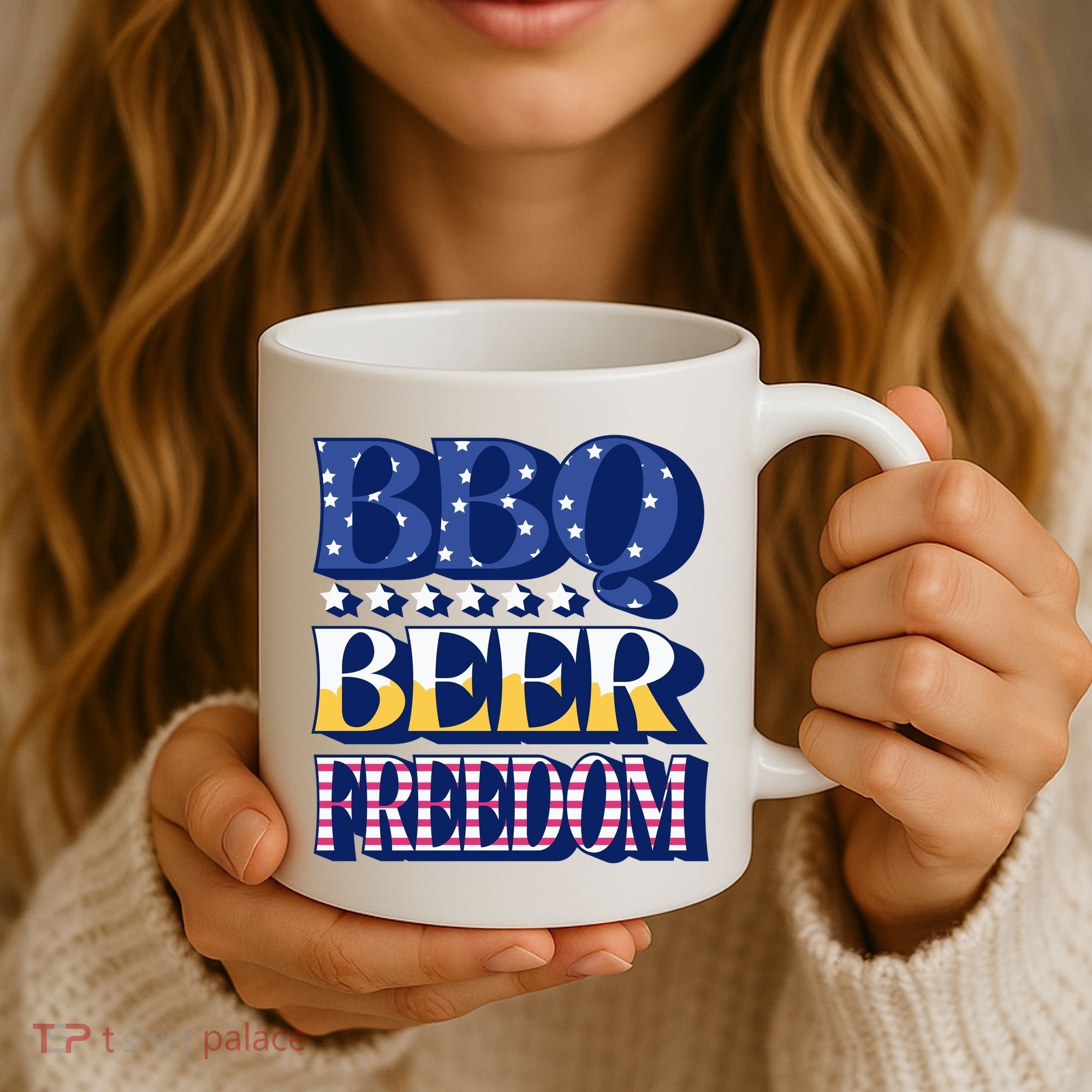 BBQ Beer Freedom Patriotic Coffee Mug