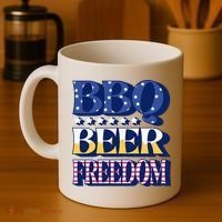 BBQ Beer Freedom Patriotic Coffee Mug thumb 4