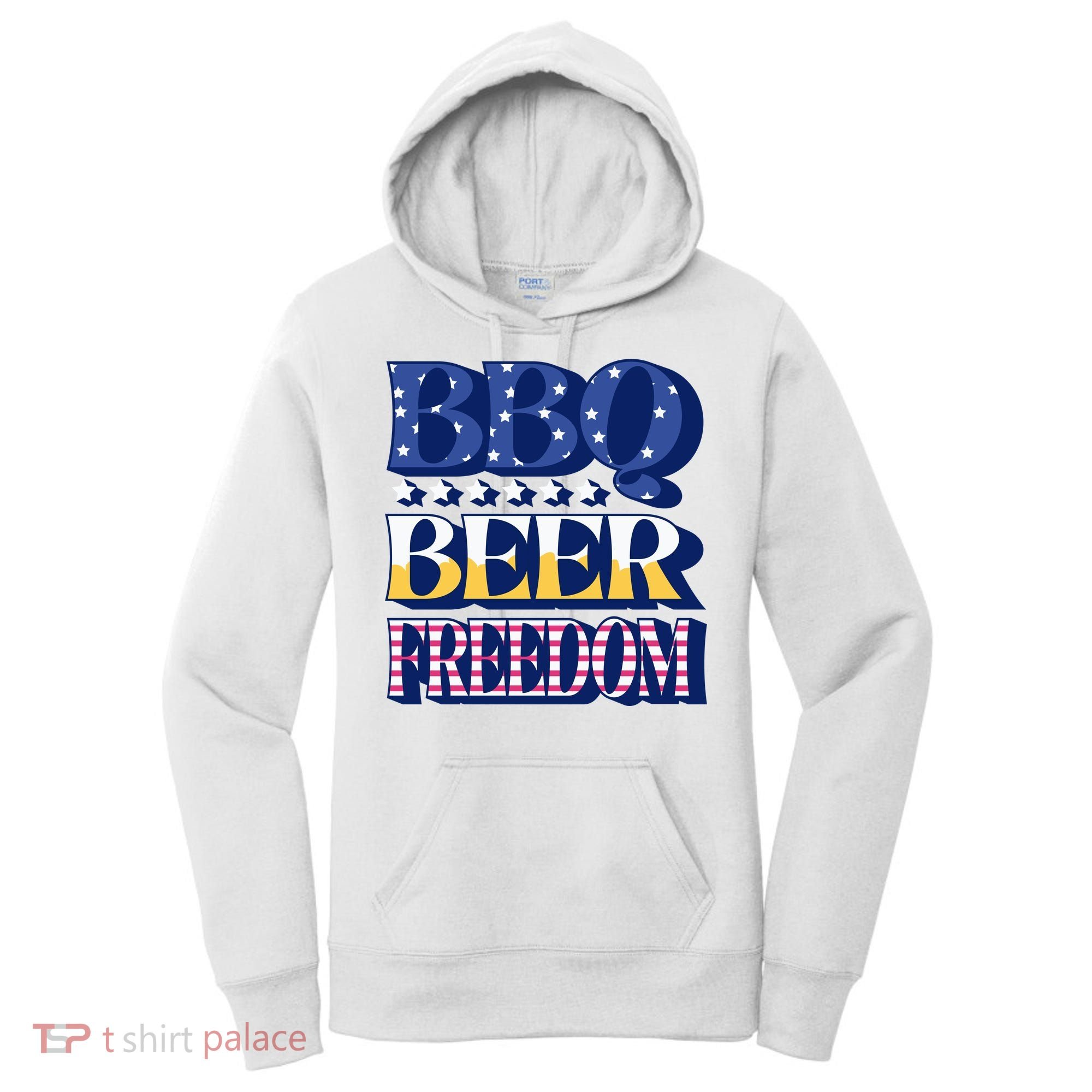 BBQ Beer Freedom Patriotic Women's Hoodie