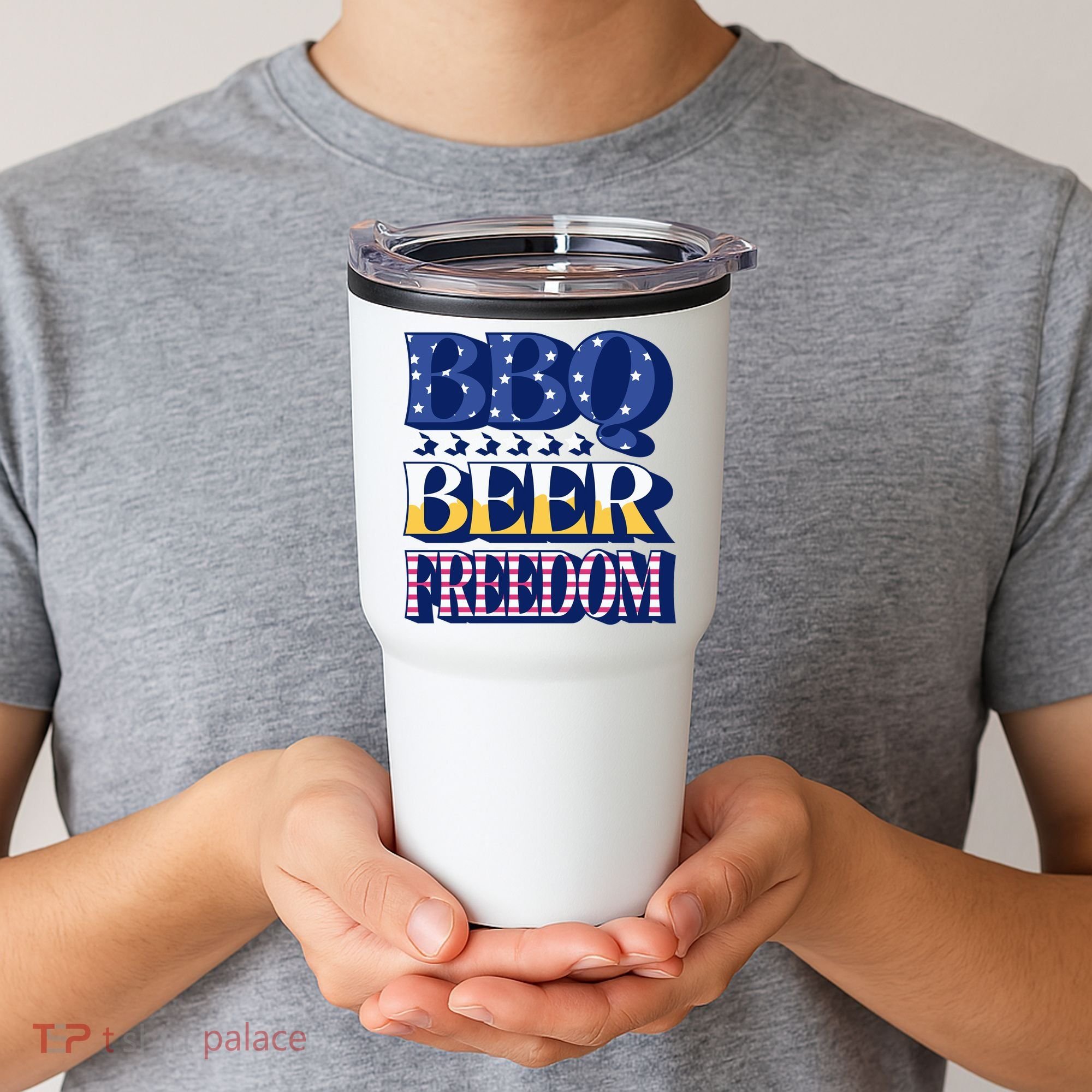 BBQ Beer Freedom Patriotic Tumbler