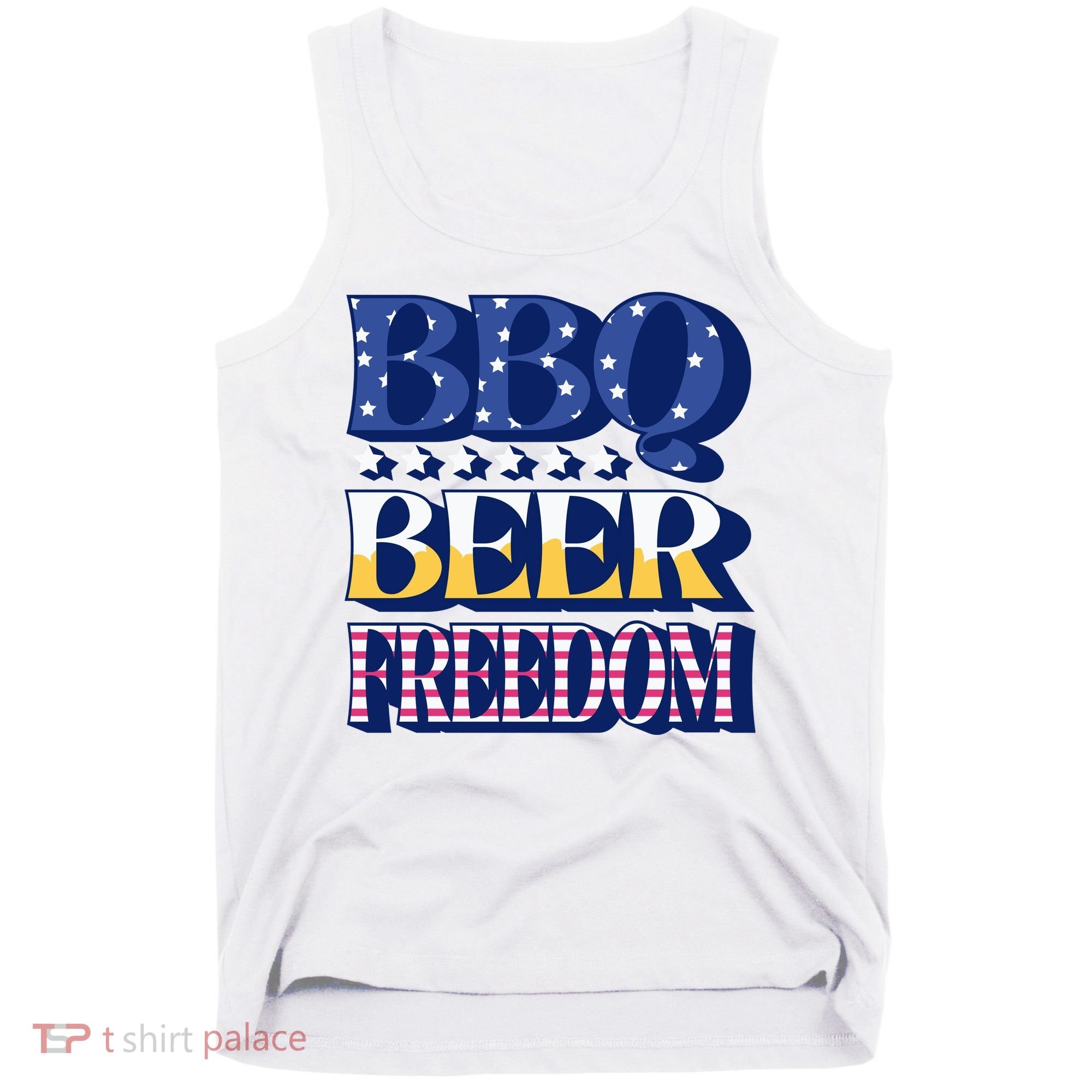BBQ Beer Freedom Patriotic Tank Top
