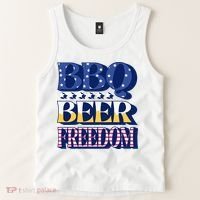 BBQ Beer Freedom Patriotic Tank Top thumb 2