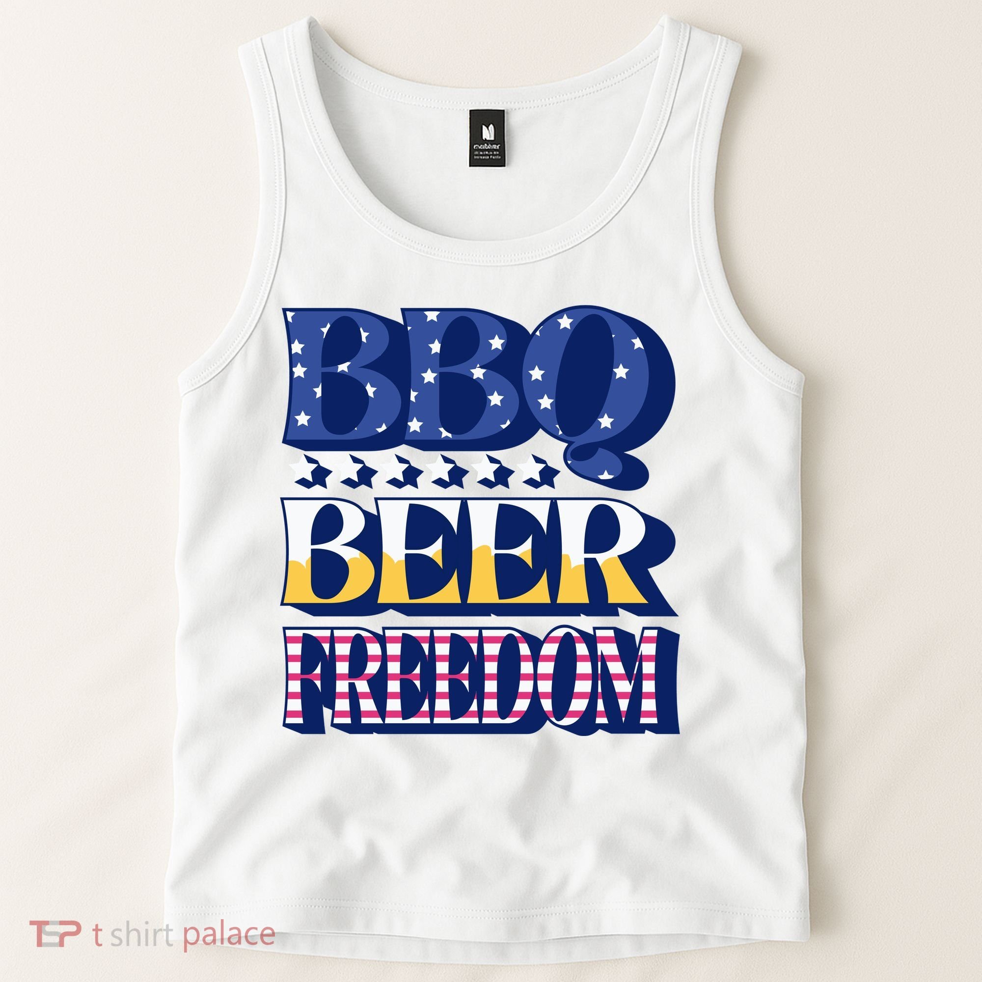 BBQ Beer Freedom Patriotic Tank Top
