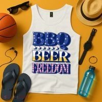 BBQ Beer Freedom Patriotic Tank Top thumb 4