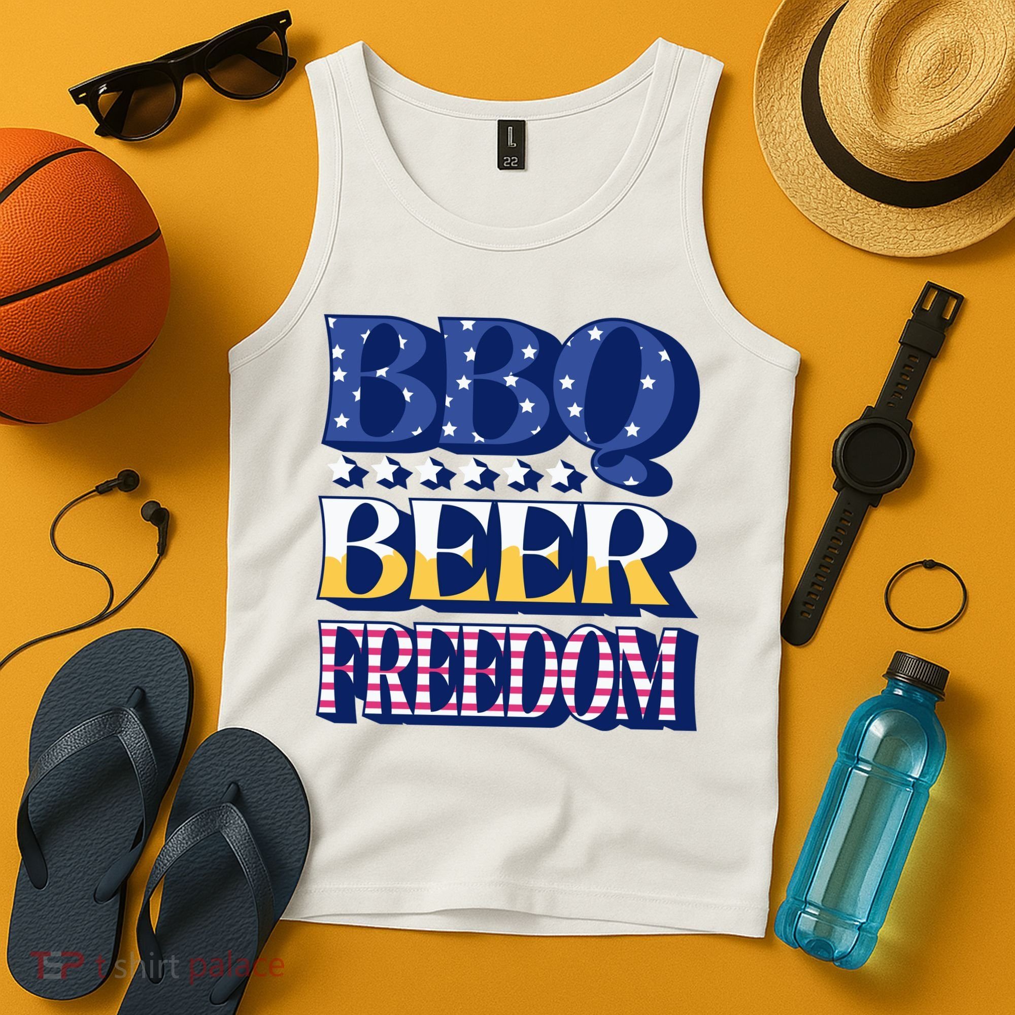 BBQ Beer Freedom Patriotic Tank Top