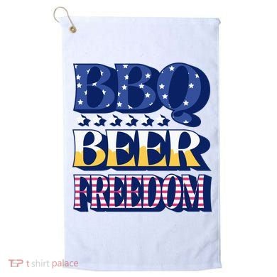 BBQ Beer Freedom Patriotic Golf Towel