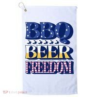 BBQ Beer Freedom Patriotic Golf Towel thumb 0