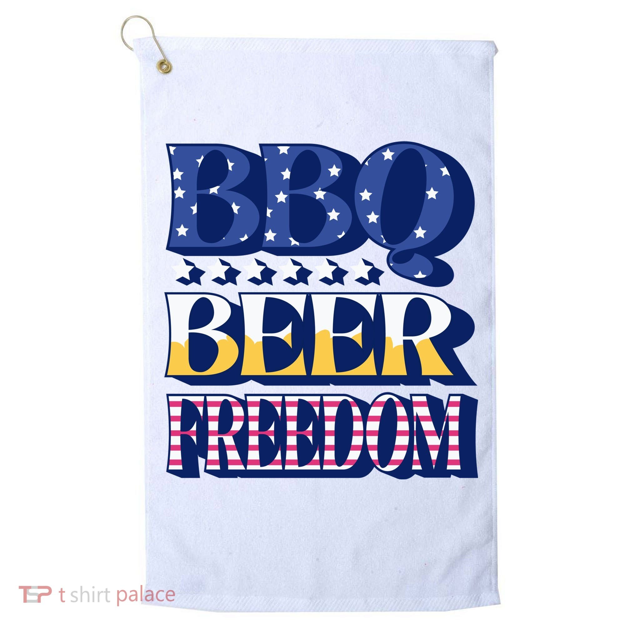 BBQ Beer Freedom Patriotic Golf Towel