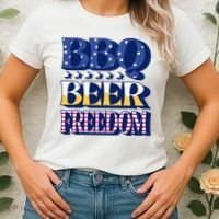 BBQ Beer Freedom Patriotic Women's T-Shirt thumb 2