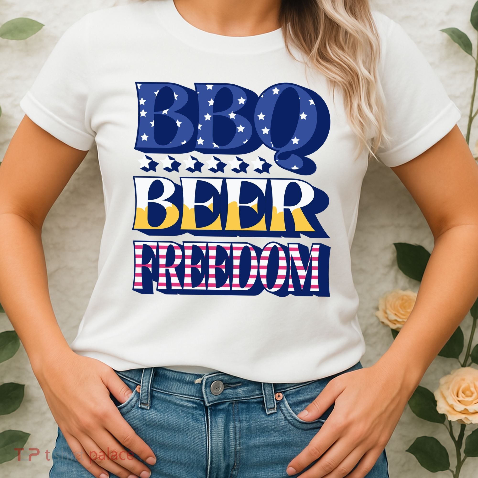 BBQ Beer Freedom Patriotic Women's T-Shirt