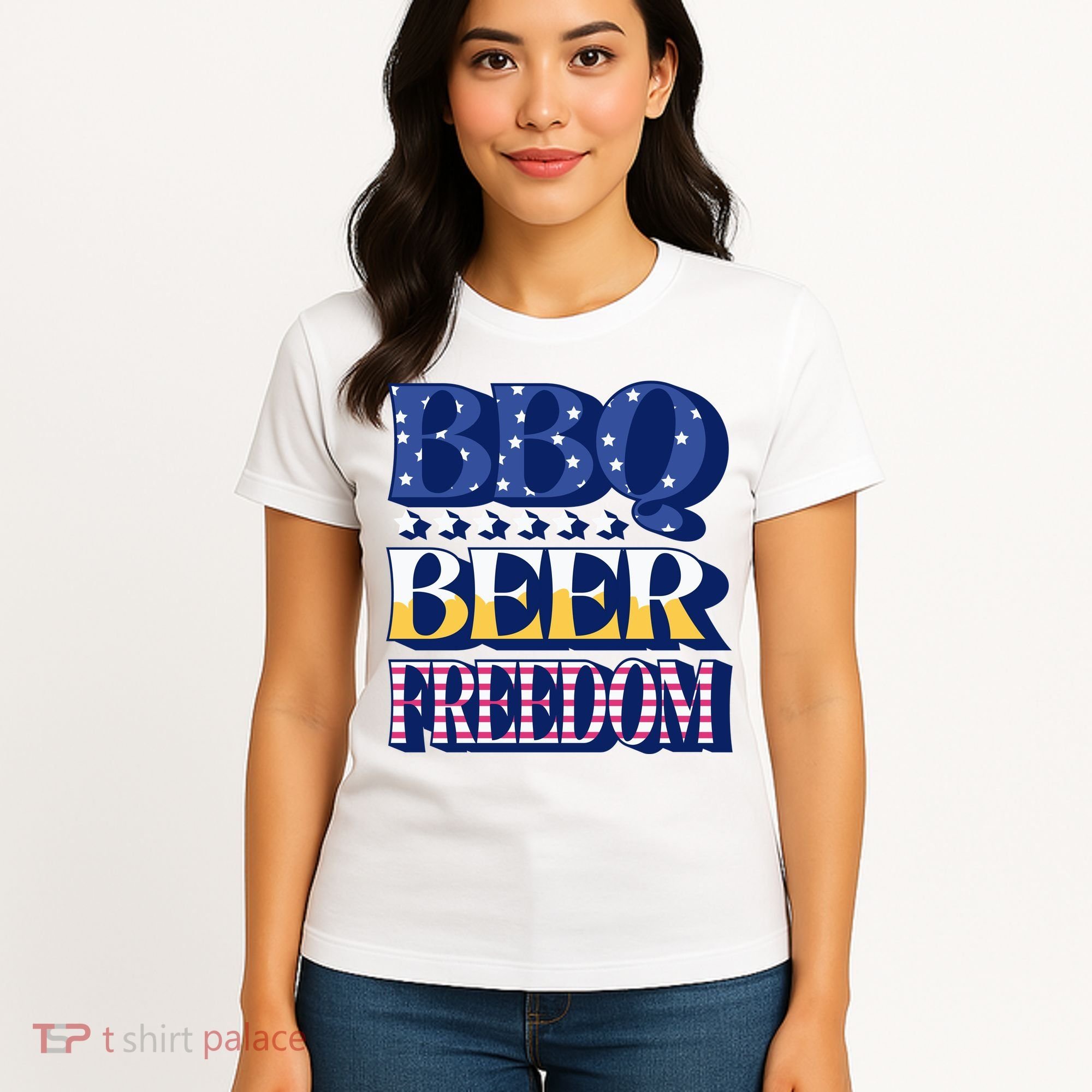 BBQ Beer Freedom Patriotic Women's T-Shirt