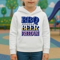 BBQ Beer Freedom Patriotic Kids Hoodie thumb 3