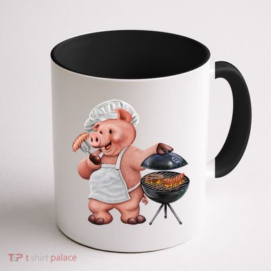 BBQ Pig Grilling Coffee Mug back