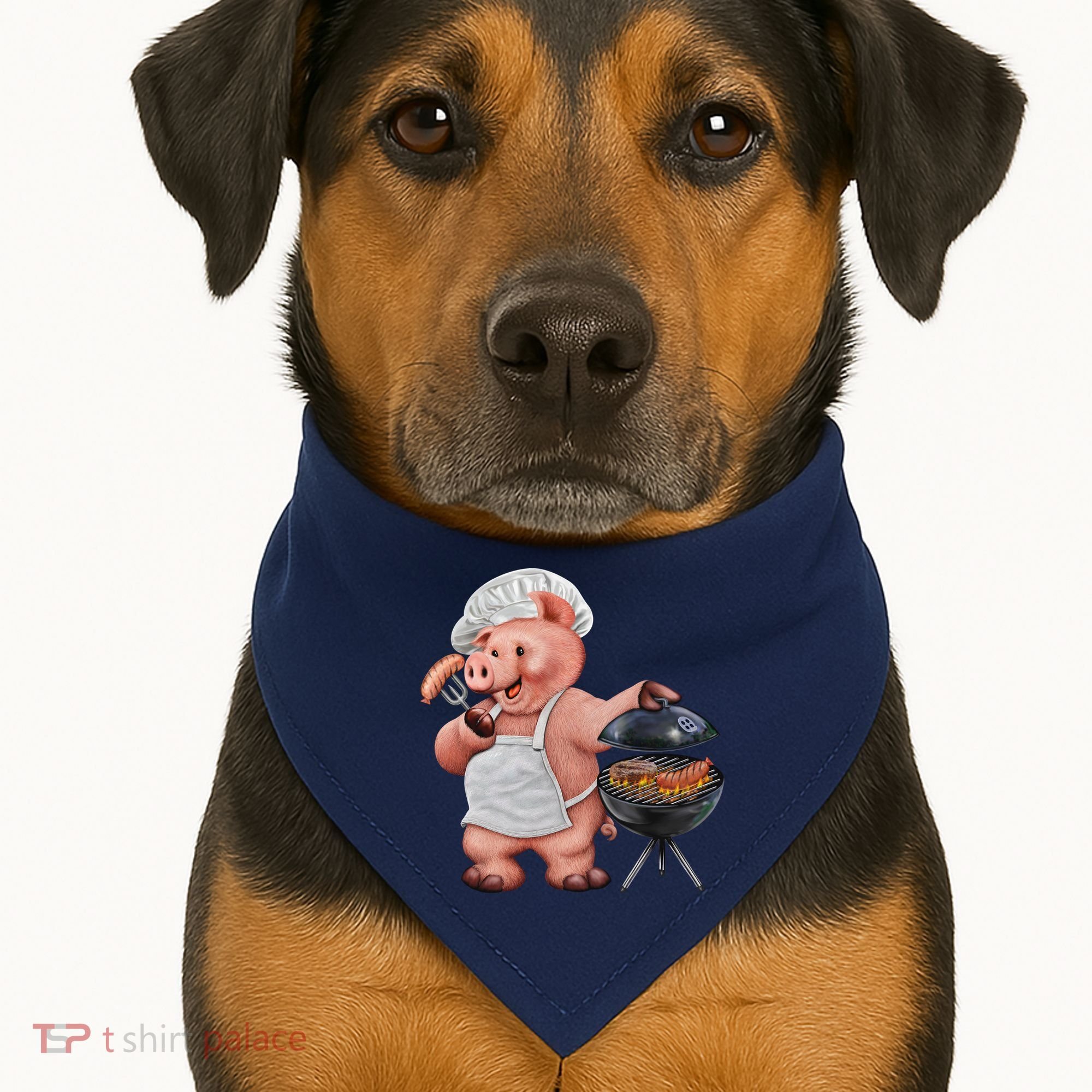 BBQ Pig Grilling USA-Made Doggie Bandana