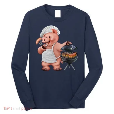 BBQ Pig Grilling Long Sleeve Shirt