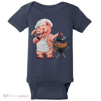 BBQ Pig Grilling Baby Bodysuit